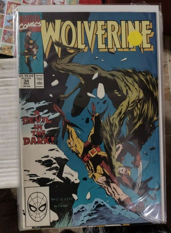 WOLVERINE # 34 1990 MARVEL old man logan  patch   