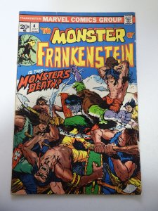 The Frankenstein Monster #4 (1973) VG- condition moisture stain 3/4 tear fc