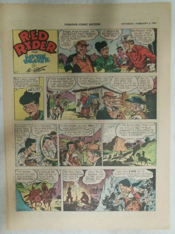 (41) Red Ryder Sunday Pages by Fred Harman from 1961 All Tabloid Page Size!