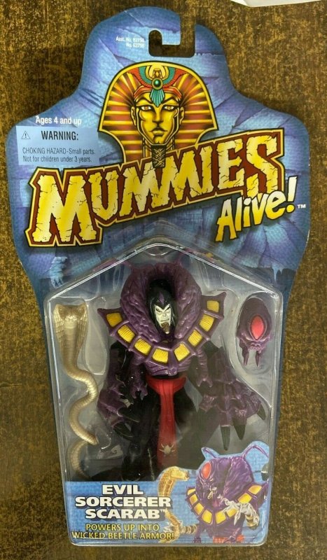 MUMMIES ALIVE: EVIL SORCERER SCARAB Action Figure SEALED on Card!