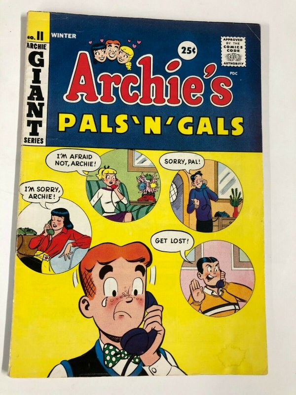 ARCHIES PALS N GALS 37 VG WINTER 1959-1960 GIANT SIZE Archie rejected