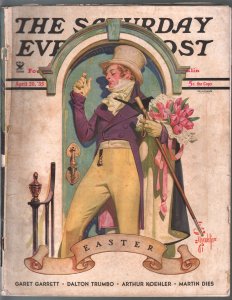 Saturday Evening Post 4/20/1935-Lyendecker Easter cover-complete magazine-G/VG