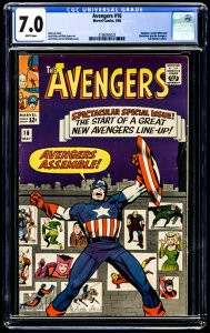 The Avengers #16 (1965) CGC Graded 7.0 - Hawkeye Quicksilver Scarlet Witch Join