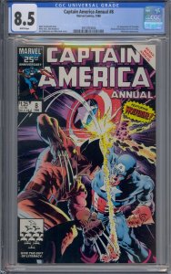 CAPTAIN AMERICA ANNUAL #8 CGC 8.5 WOLVERINE 1ST OVERRIDER WHITE PAGES 3004 