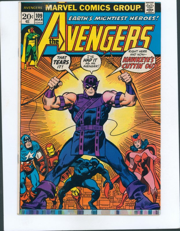 The Avengers 109 1st app of Imus the Champion, Hawkeye quits team