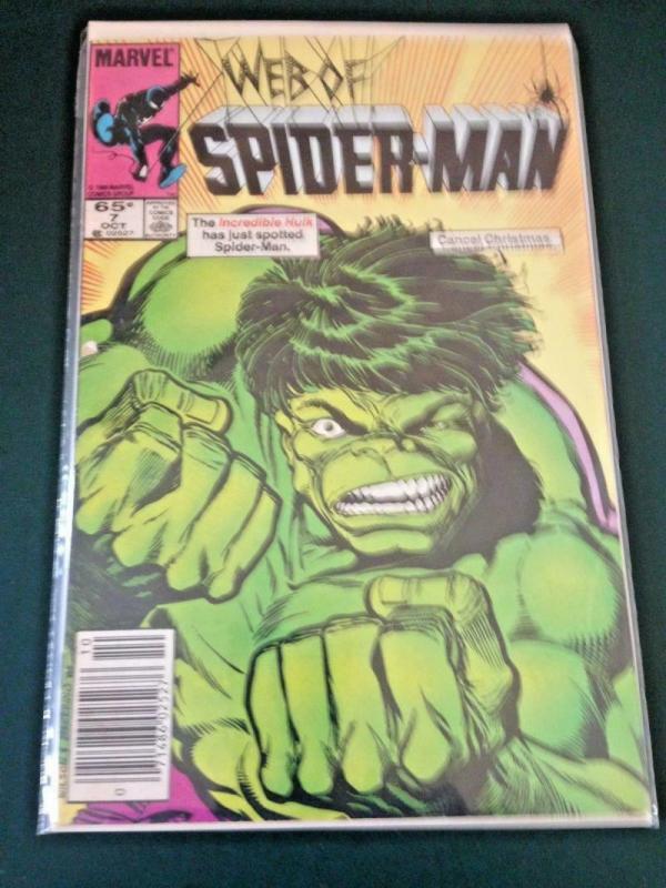 WEB of SPIDER-MAN #7, VF/NM, Hulk, ,1985, more Marvel in store