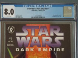 Star Wars: Dark Empire #1, CGC 8.0, White Pages, Great Case!