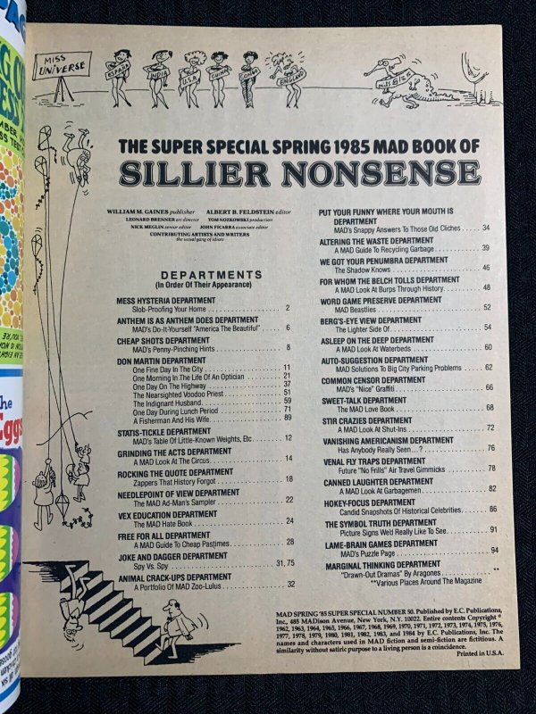 1985 Spring MAD SUPER SPECIAL Magazine #50 FN 6.0 Book of Sillier Nonsense