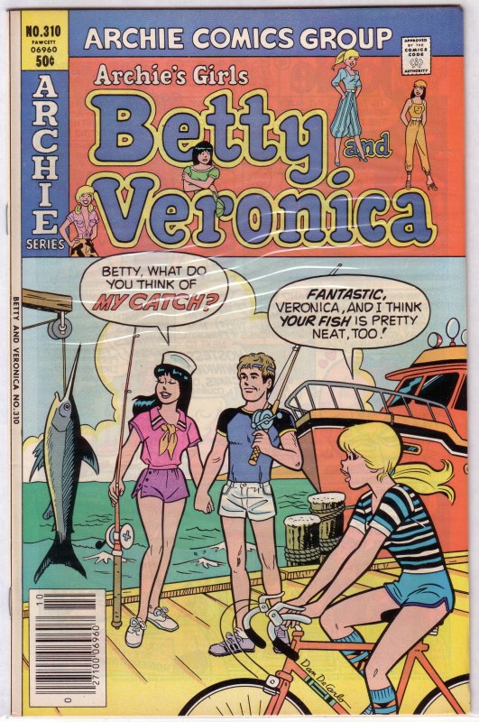 Archie's Girls Betty and Veronica   #310 FN DeCarlo fishing cover