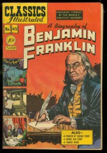 CLASSICS ILLUSTRATED #65 HRN 64-BENJAMIN FRANKLIN BIO- FN