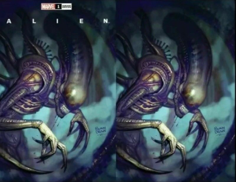 ALIEN #1 RYAN BROWN EXCLUSIVE SET Trade & Virgin LTD 1000 NM.