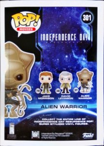 Funko Pop Independence Day Alien Warrior Vinyl Figure #301 FC7