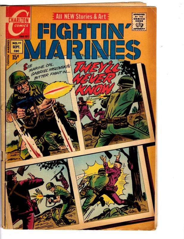 4 Fightin' Marines Charlton Comic Books # 99 103 104 109 70's War Comics J129