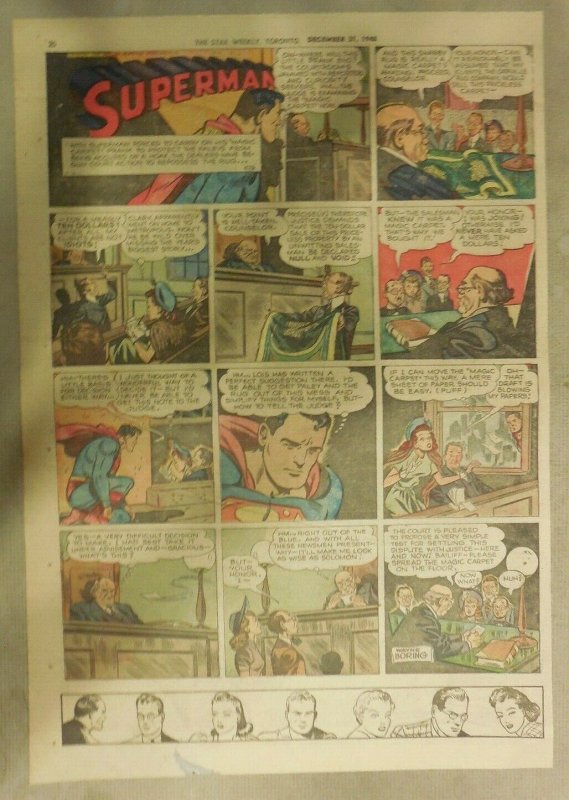 (52) Superman Sunday Pages by Wayne Boring 1949 Complete Year Tabloid Page Size