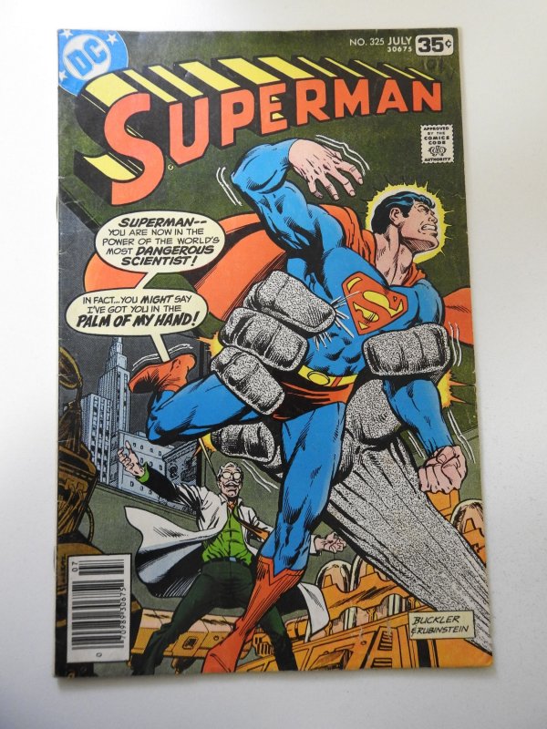 Superman #325 (1978) VG- Condition Moisture stain, ink on fc