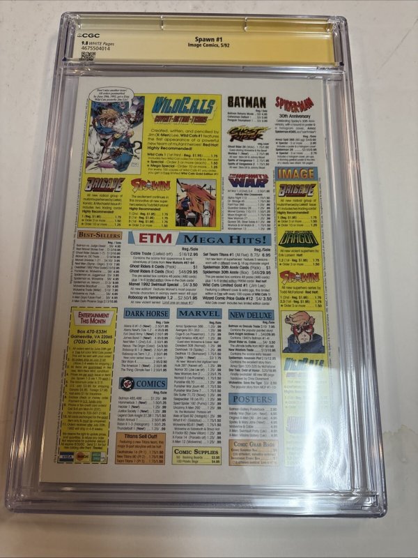 Spawn (1992) # 1 (CGC 9.8 SS) Signed & Sketch Ken Stacy * 1st Full App