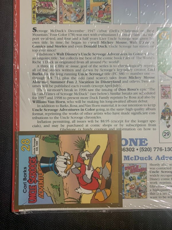 UNCLE SCROOGE ADVENTURES Gladstone #28 by Carl Barks SEALED with Card