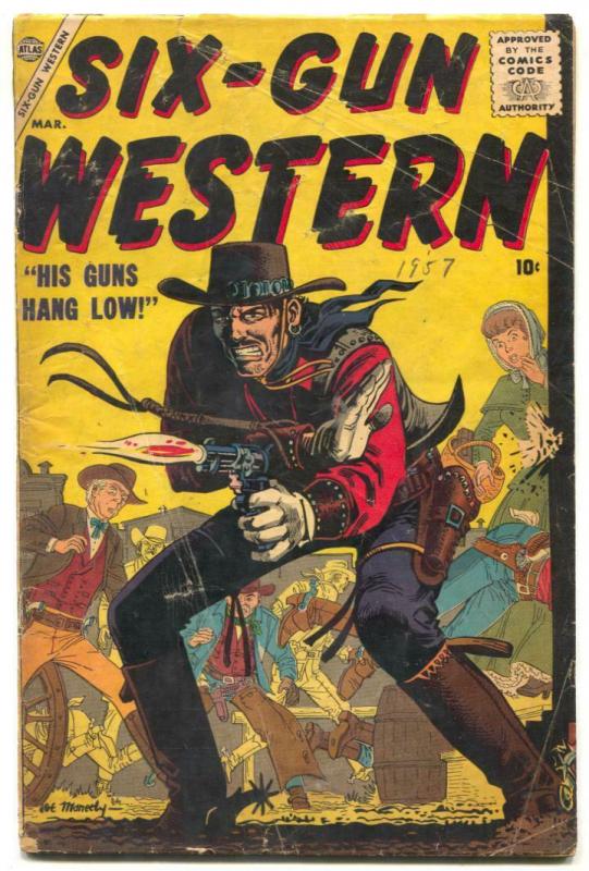 Six-Gun Western #2 1957- Maneely- Atlas comics VG-