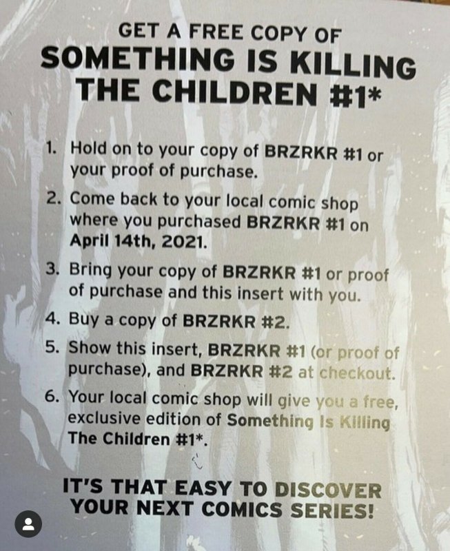 BRZRKR (Boom) 1D & 2D FOIL + Something is Killing Children #1 8th Print 3 Pack