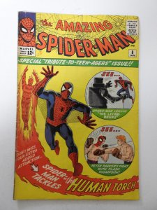 The Amazing Spider-Man #8 (1964) VG Cond ink fc, moisture stain bc, pencil bc