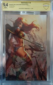 Red Sonja #19 CBCS 9.4 Virgin CVR Variant signed by Dawn Mcteigue
