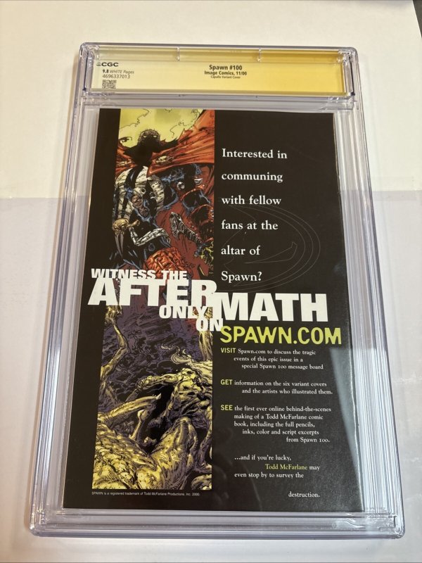 Spawn (2000) # 100 (CGC 9.8 SS) Signed Greg Capullo * Image Comics