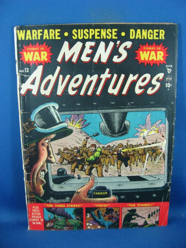 MENS ADVENTURES 13 G VG ATLAS WAR 1951