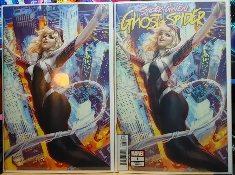 Spider-Gwen: Ghost*Spider 1 (2018) Stanley Artgerm Hot Virgin Trade Set {NM}