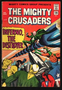 Mighty Crusaders #2 1966-Crusaders vs Inferno-Flyman, Black Hood,  Comet,, Fl...