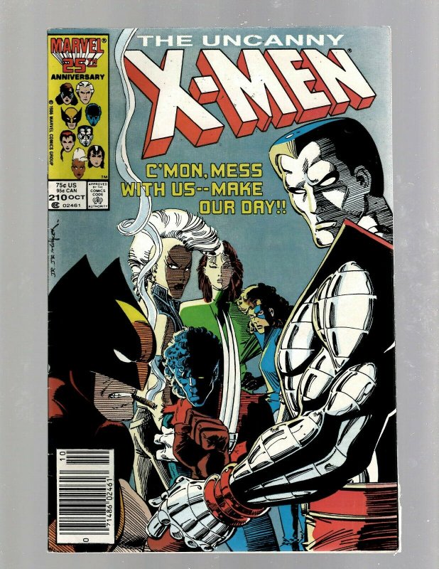 Uncanny X-Men # 210 VF Marvel Comic Book Wolverine Sabretooth Storm Angel J450