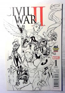 Civil War II #1 Midtown 2016 Marvel 9.6 Sketch Var Captain Marvel Iron Man Comic