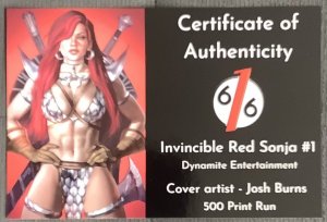 The Invincible Red Sonja #1 616 Comics Cover (2021, Dynamite) 500 Print Run. NM+