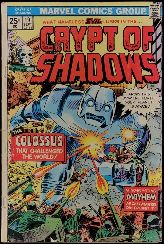 Crypt of Shadows #19 (1975) VG-