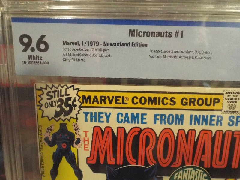 Micronauts #1 - CBCS 9.6 - NM+ White Pages - 1st Micronauts - Newsstand Edition