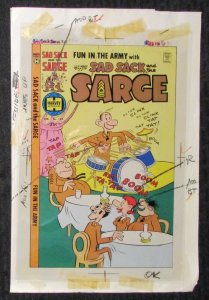 1979 SAD SACK & Sarge #129 CMYK 9x12 Cover Color Seps & Mock-Up FN 6.0