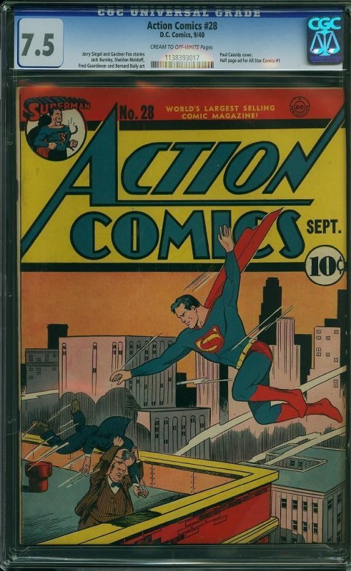 Action Comics #28 (1940) CGC 7.5 VF-