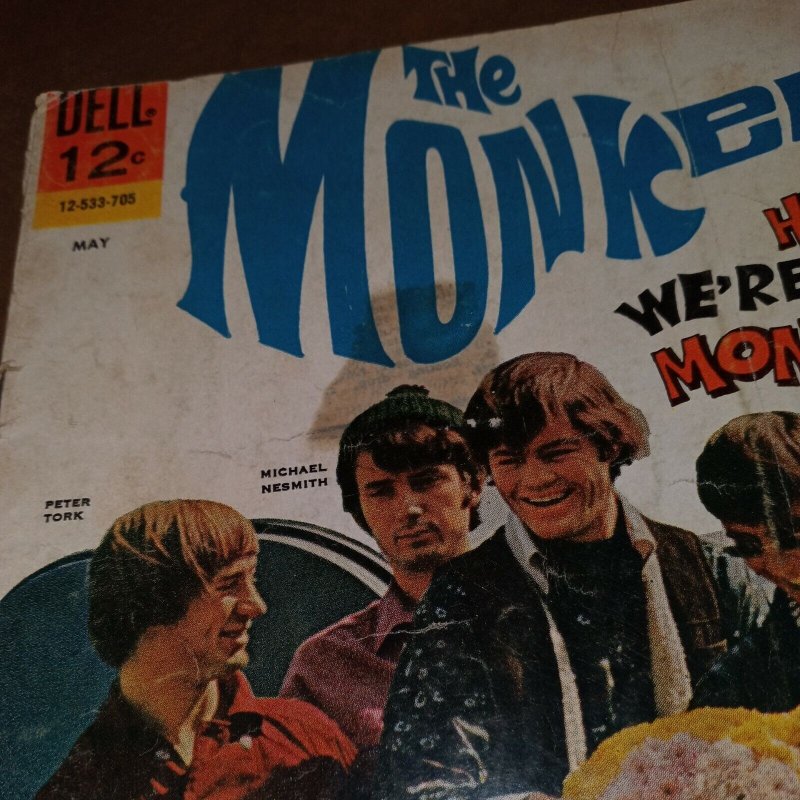 The Monkees, 12-533-705 No.2. Dell Comics May 1967 silve age tv show photo cover