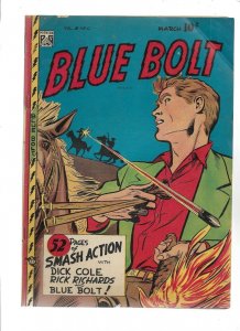 BLUE BOLT #10 - DICK COLE RICK RICHARDS!- (5.0) 1948