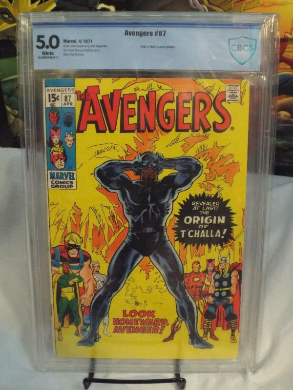 Avengers 87 - CBCS 5.0 - OW/White Pages - Black Panther Origin!! Not CGC/PGX