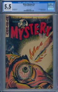 MISTER MYSTERY #12 CGC 5.5 CLASSIC NEEDLE IN EYE COVER PRE-CODE HORROR
