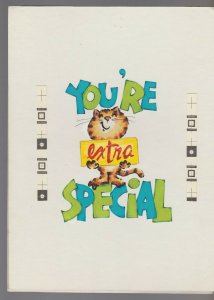 YOU'RE EXTRA SPECIAL Birthday panted Cat 8x10.5 Greeting Card Art #B8701