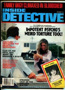 Inside Detective 12/1985-spicy gun moll-violent pulp crime thrills-G