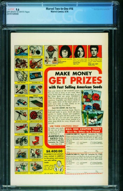 Marvel Two-In-One #16 CGC 9.6 1976 Thing- KA-ZAR 2070169008