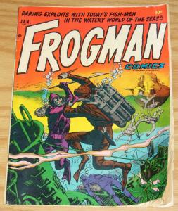 Frogman Comics #7 VG january 1953 - golden age hillman - underwater battle