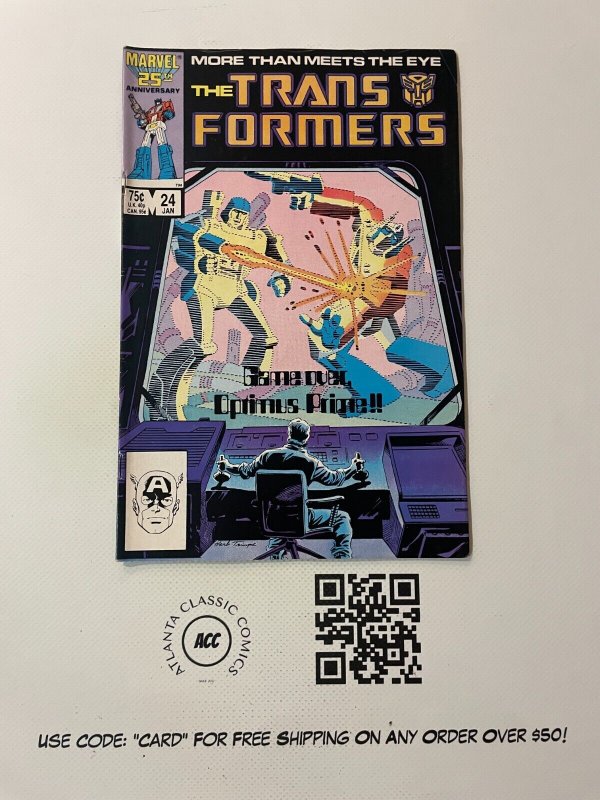 Transformers # 24 VF/NM Marvel Comic Book Optimus Prime Megatron Bumble 3 J222