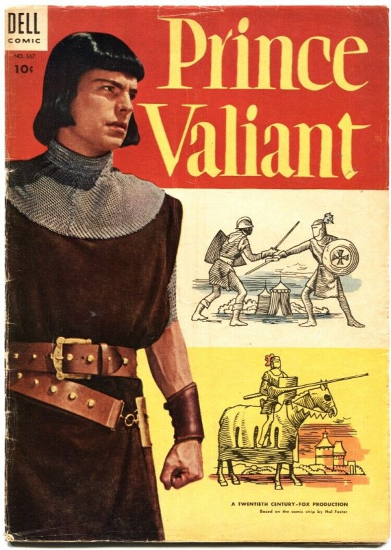 PRINCE VALIANT-DELL FOUR COLOR #567-ROBERT WAGNER MOVIE PHOTO COVER-1954