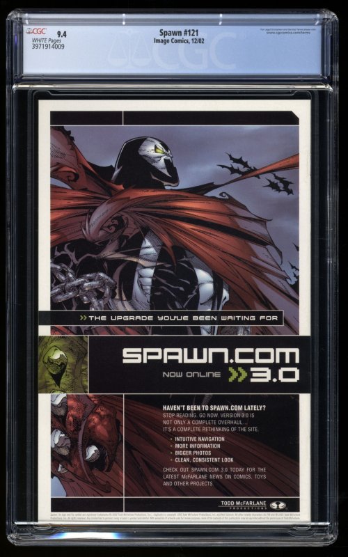 Spawn #121 CGC NM 9.4 White Pages Greg Capullo Cover!