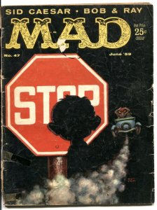 Mad Magazine #47 1959- Stop sign cover- Bob & Ray G