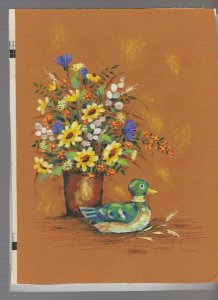 MOTHERS DAY Duck Decoy w/ Flower Bouquet 6.25x8 Greeting Card Art #MD7651