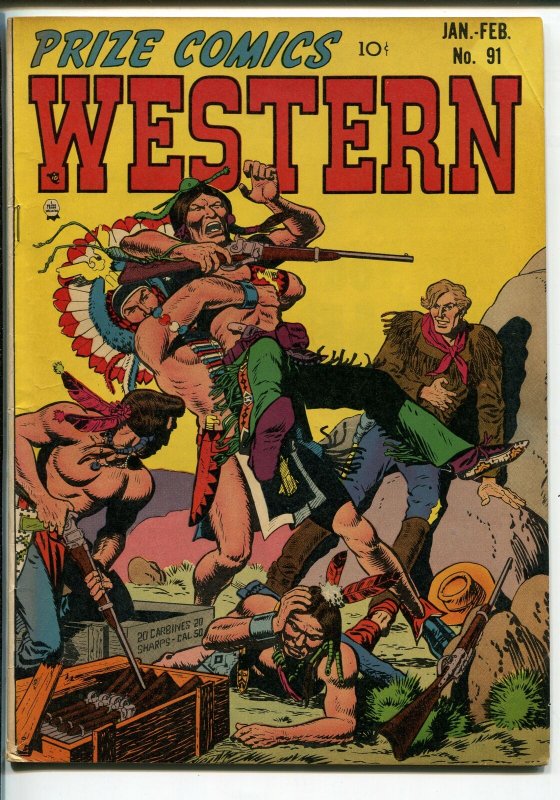 PRIZE COMICS WESTERN #91 1952-JOHN SEVERIN-WILL ELDER-INDIANS-vf minus